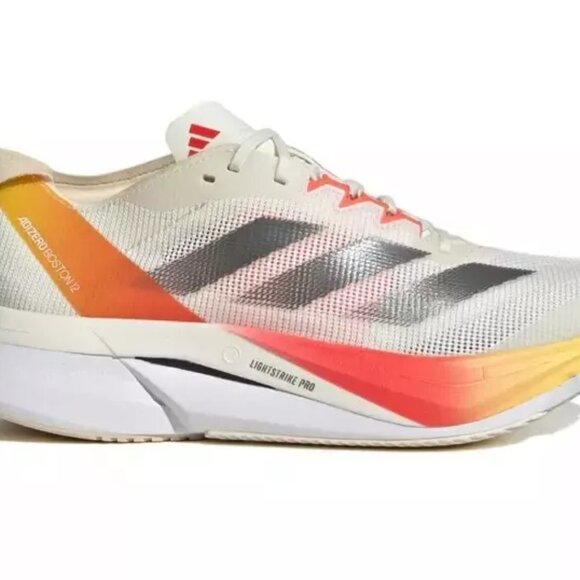 Adidas Adizero Boston 12 - Women`s Running Shoes Ivory Orange IG3325 New - Picture 3 of 9